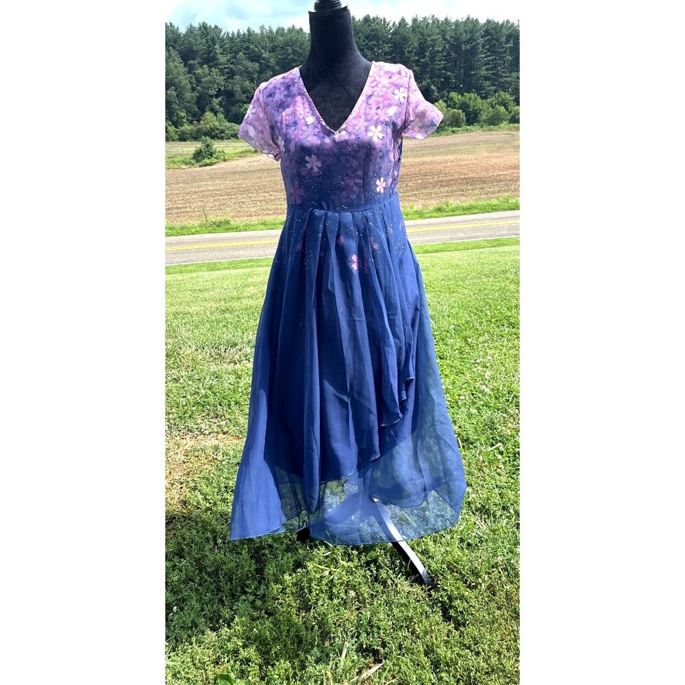 Women’s Floral Midi Dress Asymmetric Festival Princess Fairy Lightweight NWOT